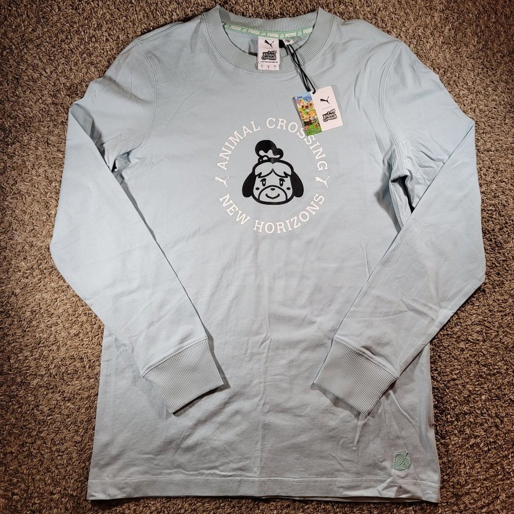 Puma x Animal Crossing Graphic Crew Neck Long Sleeve Size Large 530933-76